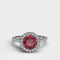 Single Halo 1.95ct Round Cut Ruby Engagement Ring - 06GG60R